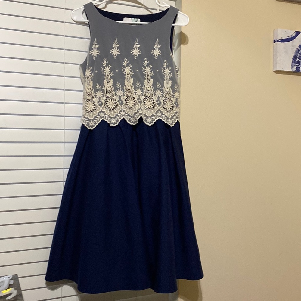 Meade Lace Midi Skater Dress